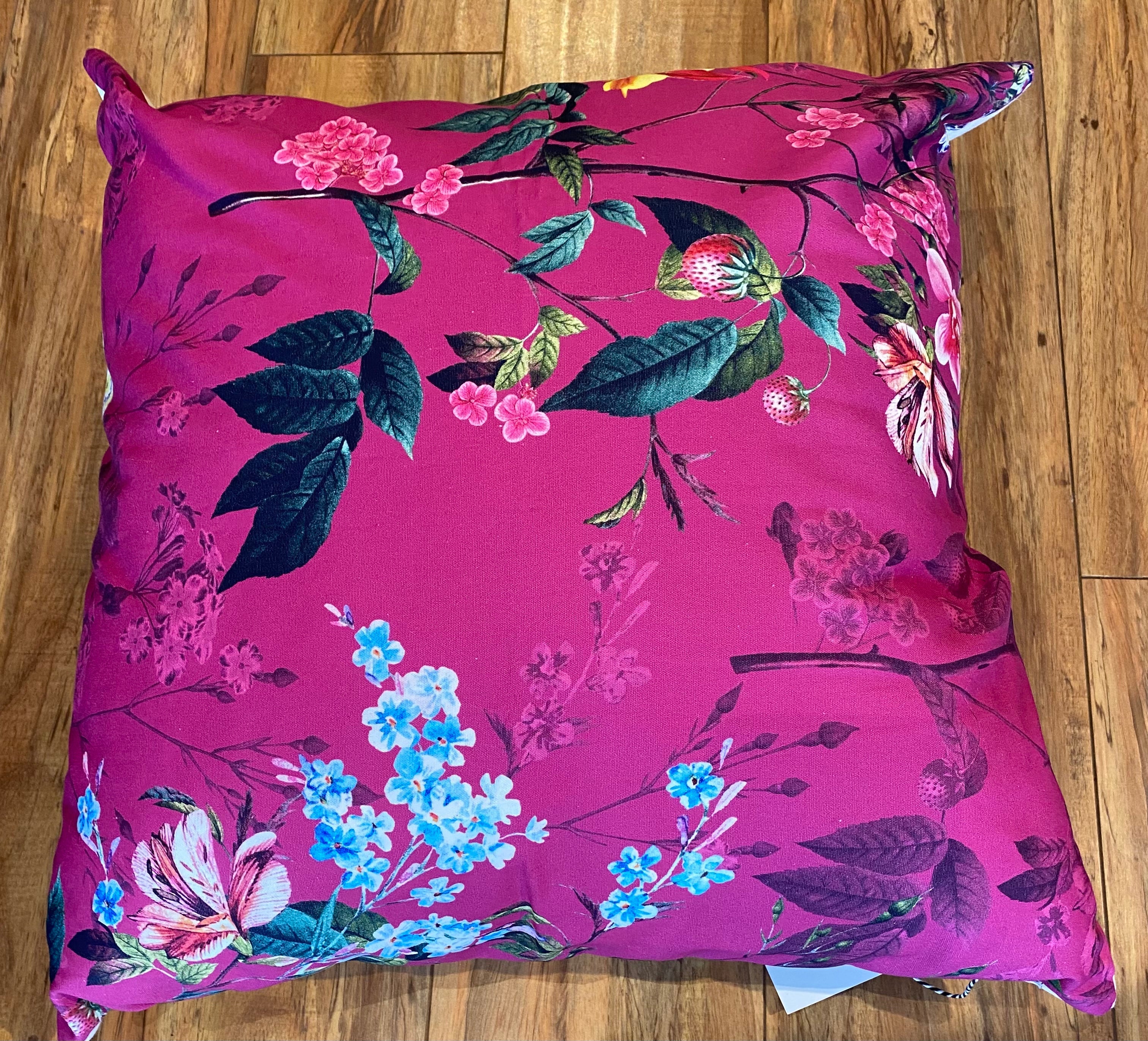Vibrant pink Cushion with or without insert 60 x 60cm.