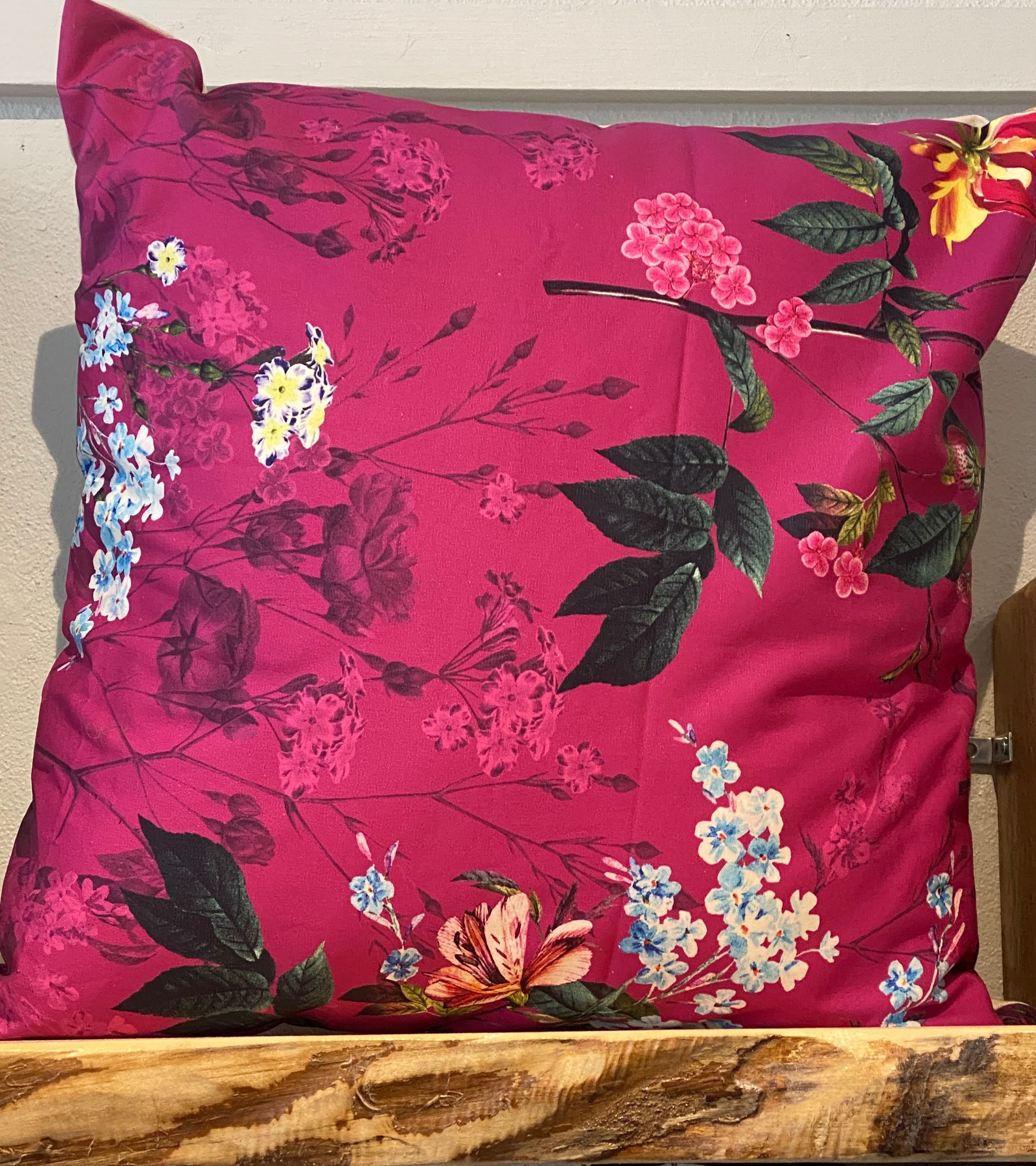 Vibrant pink Cushion with or without insert 60 x 60cm.